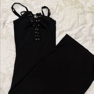 Guess Black Lace-Up Strappy Top